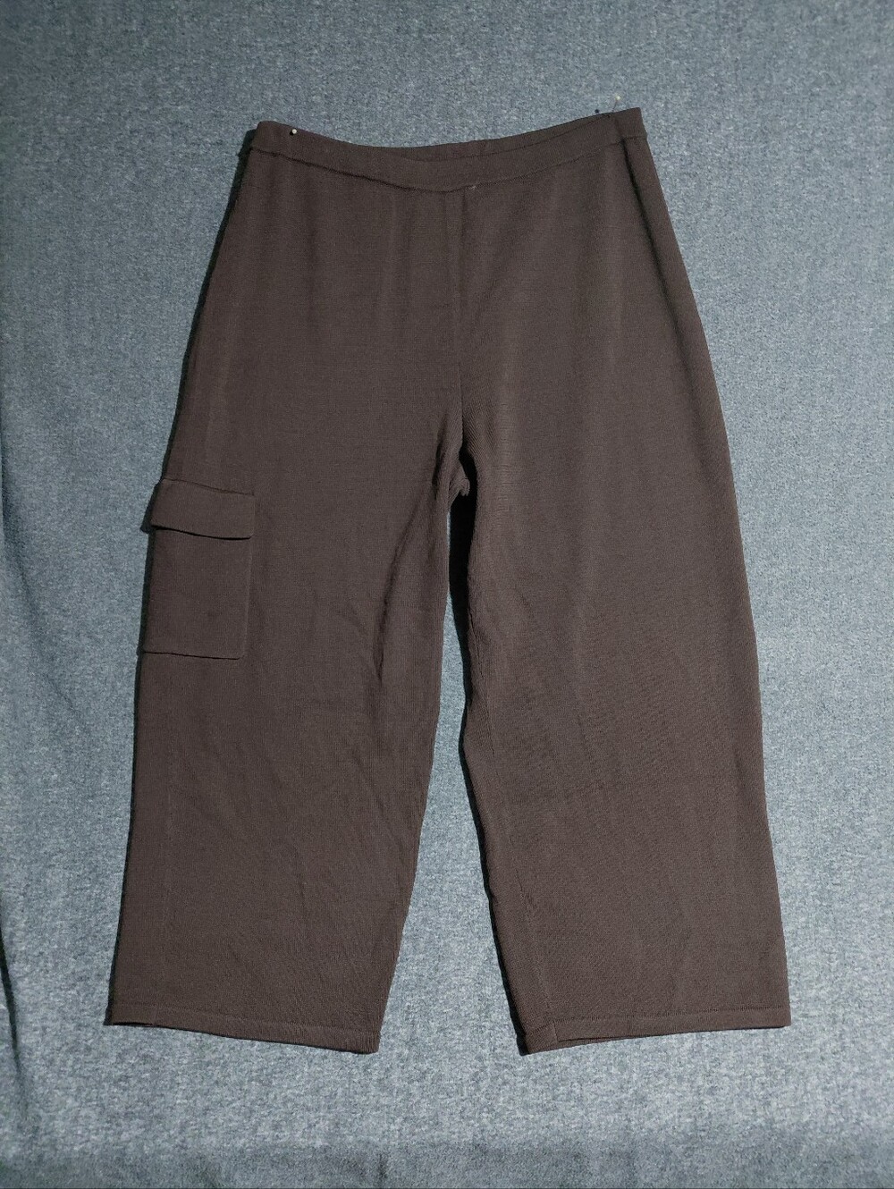 Sutton Studios Brown Wide Leg Knit Cargo Pants Sz L